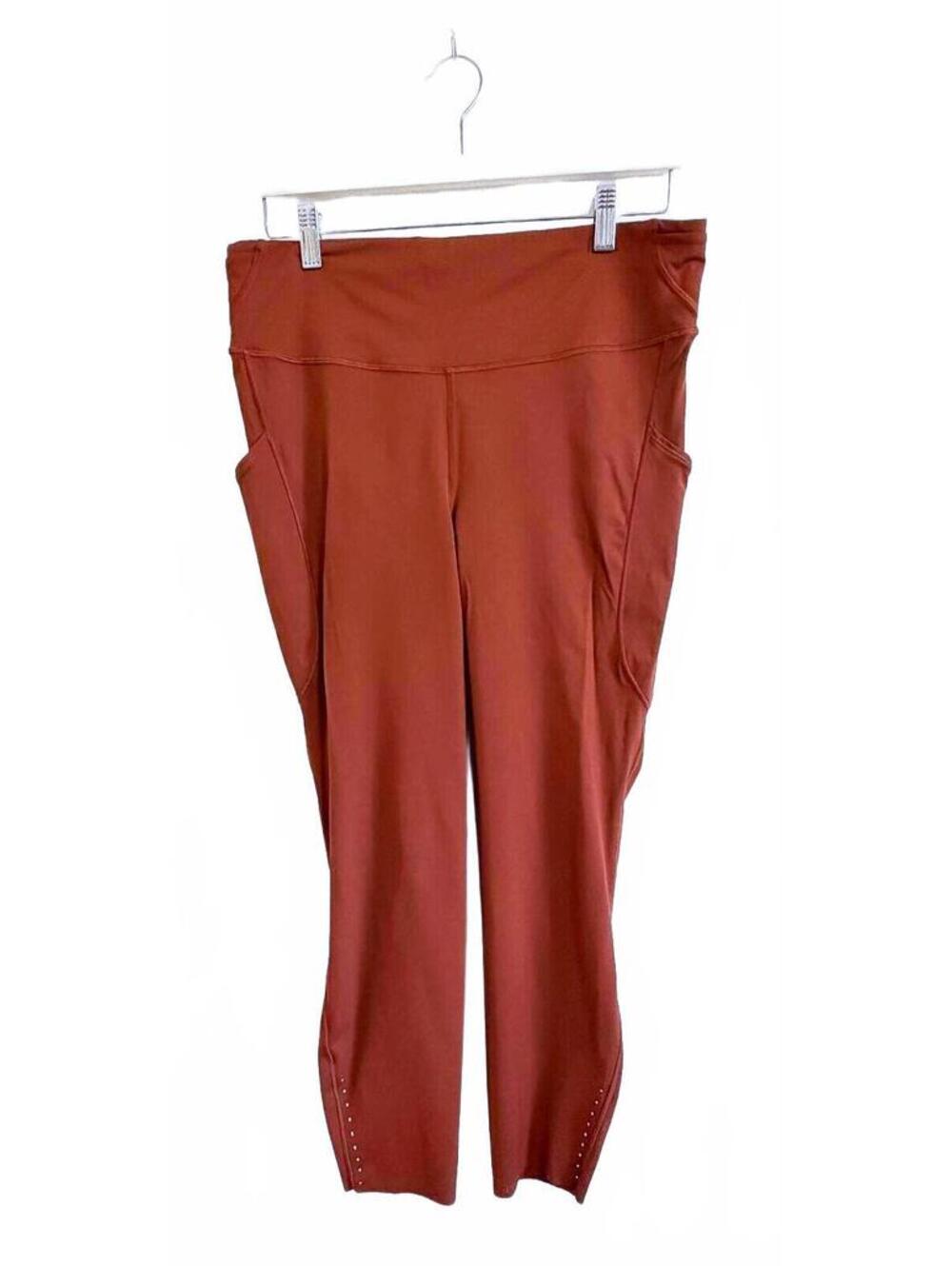 Lululemon | High-Rise Crop Leggings with Side Pockets Terracotta Sz 14